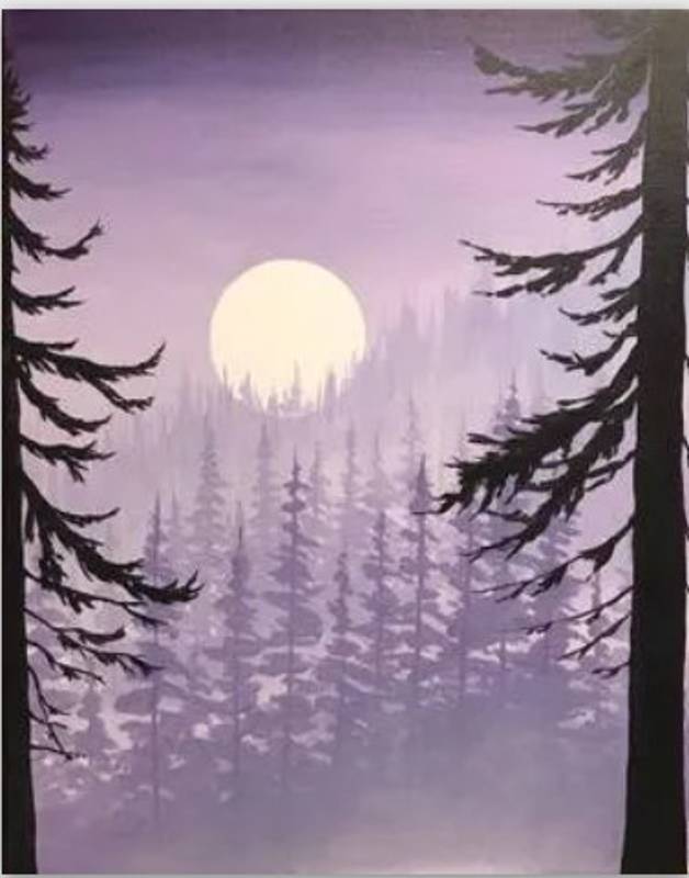 Paint Nite: Lavender Misty Mountain